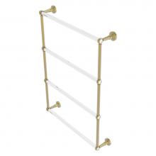 Allied Brass PB-28T-24-UNL - Pacific Beach Collection 4 Tier 24 Inch Ladder Towel Bar with Twisted Accents - Unlacquered Brass