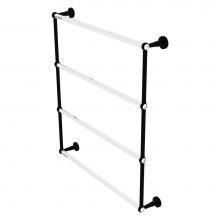 Allied Brass PB-28T-30-BKM - Pacific Beach Collection 4 Tier 30 Inch Ladder Towel Bar with Twisted Accents - Matte Black