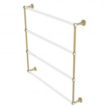 Allied Brass PB-28T-36-UNL - Pacific Beach Collection 4 Tier 36 Inch Ladder Towel Bar with Twisted Accents - Unlacquered Brass