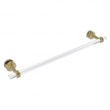 Allied Brass PB-41D-SM-24-UNL - Pacific Beach Collection 24 Inch Shower Door Towel Bar with Dotted Accents - Unlacquered Brass