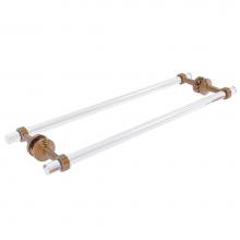Allied Brass PB-41G-BB-24-BBR - Pacific Beach Collection 24 Inch Back to Back Shower Door Towel Bar with Groovy Accents