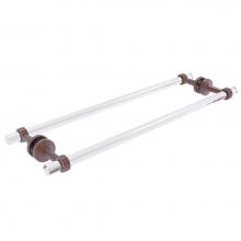 Allied Brass PB-41G-BB-24-CA - Pacific Beach Collection 24 Inch Back to Back Shower Door Towel Bar with Groovy Accents
