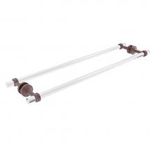 Allied Brass PB-41G-BB-30-CA - Pacific Beach Collection 30 Inch Back to Back Shower Door Towel Bar with Groovy Accents