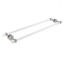 Allied Brass PB-41G-BB-30-SN - Pacific Beach Collection 30 Inch Back to Back Shower Door Towel Bar with Groovy Accents