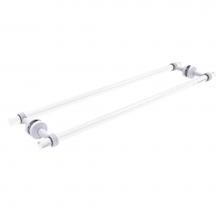Allied Brass PB-41G-BB-30-WHM - Pacific Beach Collection 30 Inch Back to Back Shower Door Towel Bar with Groovy Accents