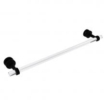 Allied Brass PB-41G-SM-24-BKM - Pacific Beach Collection 24 Inch Shower Door Towel Bar with Grooved Accents - Matte Black