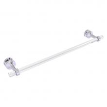 Allied Brass PB-41G-SM-24-PC - Pacific Beach Collection 24 Inch Shower Door Towel Bar with Grooved Accents - Polished Chrome