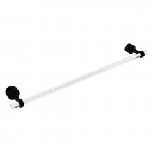 Allied Brass PB-41G-SM-30-BKM - Pacific Beach Collection 30 Inch Shower Door Towel Bar with Grooved Accents - Matte Black