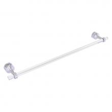 Allied Brass PB-41G-SM-30-SCH - Pacific Beach Collection 30 Inch Shower Door Towel Bar with Grooved Accents - Satin Chrome