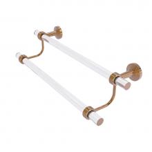 Allied Brass PB-72G-18-BBR - Pacific Beach Collection 18 Inch Double Towel Bar with Groovy Accents
