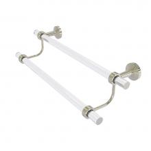 Allied Brass PB-72G-18-PNI - Pacific Beach Collection 18 Inch Double Towel Bar with Groovy Accents