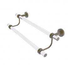 Allied Brass PB-72G-24-ABR - Pacific Beach Collection 24 Inch Double Towel Bar with Groovy Accents