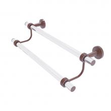 Allied Brass PB-72G-24-CA - Pacific Beach Collection 24 Inch Double Towel Bar with Groovy Accents