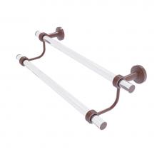 Allied Brass PB-72G-30-CA - Pacific Beach Collection 30 Inch Double Towel Bar with Groovy Accents