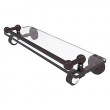 Allied Brass PG-1-16-GAL-ABZ - Pacific Grove Collection 16 Inch Glass Shelf with Gallery Rail - Antique Bronze