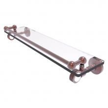 Allied Brass PG-1D-22-GAL-CA - Pacific Grove Collection 22 Inch Gallery Glass Shelf with Dotted Accents - Antique Copper