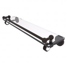 Allied Brass PG-1D-22-GAL-ORB - Pacific Grove Collection 22 Inch Gallery Glass Shelf with Dotted Accents - Oil Rubbed Bronze