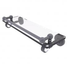 Allied Brass PG-1G-16-GAL-GYM - Pacific Grove Collection 16 Inch Gallery Glass Shelf with Grooved Accents - Matte Gray