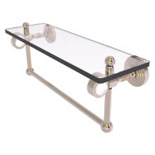 Allied Brass PG-1TB-16-PEW - Pacific Grove Collection 16 Inch Glass Shelf with Towel Bar - Antique Pewter