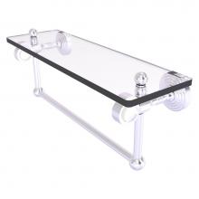 Allied Brass PG-1TB-16-SCH - Pacific Grove Collection 16 Inch Glass Shelf with Towel Bar - Satin Chrome