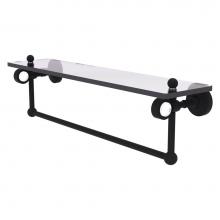 Allied Brass PG-1TB-22-BKM - Pacific Grove Collection 22 Inch Glass Shelf with Towel Bar - Matte Black