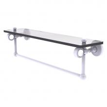 Allied Brass PG-1TB-22-WHM - Pacific Grove Collection 22 Inch Glass Shelf with Towel Bar - Matte White