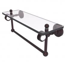 Allied Brass PG-1TBD-16-ABZ - Pacific Grove Collection 16 Inch Glass Shelf with Towel Bar and Dotted Accents - Antique Bronze