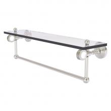 Allied Brass PG-1TBD-22-SN - Pacific Grove Collection 22 Inch Glass Shelf with Towel Bar and Dotted Accents - Satin Nickel