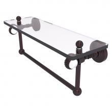 Allied Brass PG-1TBT-16-ABZ - Pacific Grove Collection 16 Inch Glass Shelf with Towel Bar and Twisted Accents - Antique Bronze