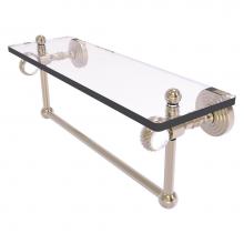 Allied Brass PG-1TBT-16-PEW - Pacific Grove Collection 16 Inch Glass Shelf with Towel Bar and Twisted Accents - Antique Pewter