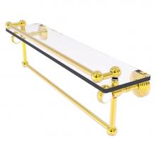 Allied Brass PG-1TBT-22-GAL-PB - Pacific Grove Collection 22 Inch Gallery Glass Shelf with Towel Bar and Twisted Accents - Polished