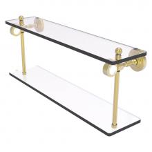 Allied Brass PG-2-22-SBR - Pacific Grove Collection 22 Inch Two Tiered Glass Shelf - Satin Brass