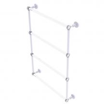 Allied Brass PG-28D-24-WHM - Pacific Grove Collection 4 Tier 24 Inch Ladder Towel Bar with Dotted Accents - Matte White