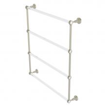 Allied Brass PG-28D-30-PNI - Pacific Grove Collection 4 Tier 30 Inch Ladder Towel Bar with Dotted Accents - Polished Nickel