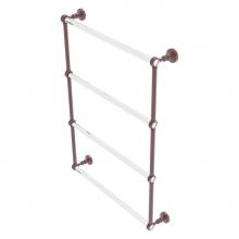 Allied Brass PG-28G-24-CA - Pacific Grove Collection 4 Tier 24 Inch Ladder Towel Bar with Grooved Accents - Antique Copper