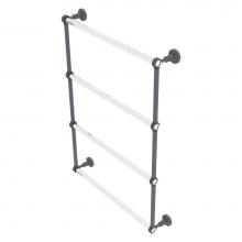 Allied Brass PG-28G-24-GYM - Pacific Grove Collection 4 Tier 24 Inch Ladder Towel Bar with Grooved Accents - Matte Gray
