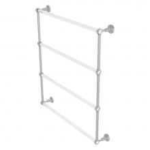 Allied Brass PG-28G-30-SN - Pacific Grove Collection 4 Tier 30 Inch Ladder Towel Bar with Grooved Accents - Satin Nickel