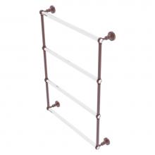 Allied Brass PG-28T-24-CA - Pacific Grove Collection 4 Tier 24 Inch Ladder Towel Bar with Twisted Accents - Antique Copper