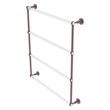 Allied Brass PG-28T-30-CA - Pacific Grove Collection 4 Tier 30 Inch Ladder Towel Bar with Twisted Accents - Antique Copper