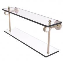 Allied Brass PG-2D-22-PEW - Pacific Grove Collection 22 Inch Two Tiered Glass Shelf with Dotted Accents - Antique Pewter