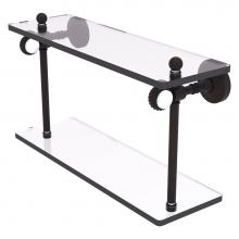 Allied Brass PG-2T-16-ORB - Pacific Grove Collection 16 Inch Two Tiered Glass Shelf with Twisted Accents - Oil Rubbed Bronze