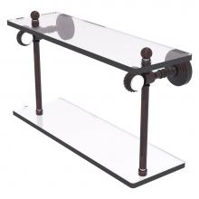 Allied Brass PG-2T-16-VB - Pacific Grove Collection 16 Inch Two Tiered Glass Shelf with Twisted Accents - Venetian Bronze