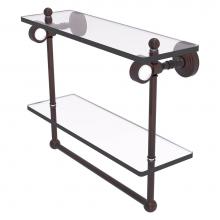 Allied Brass PG-2TB-16-VB - Pacific Grove Collection 16 Inch Double Glass Shelf with Towel Bar - Venetian Bronze