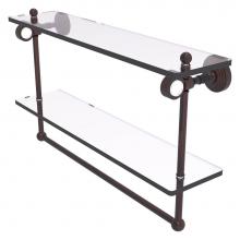 Allied Brass PG-2TB-22-VB - Pacific Grove Collection 22 Inch Double Glass Shelf with Towel Bar - Venetian Bronze