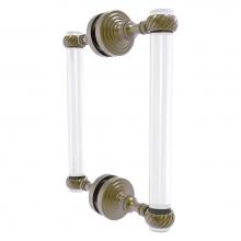 Allied Brass PG-406T-8BB-ABR - Pacific Grove Collection 8 Inch Back to Back Shower Door Pull with Twisted Accents - Antique Brass