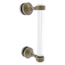 Allied Brass PG-407G-8SM-ABR - Pacific Grove Collection 8 Inch Single Side Shower Door Pull with Grooved Accents - Antique Brass