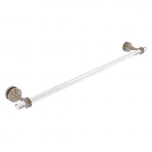 Allied Brass PG-41D-SM-30-PEW - Pacific Grove Collection 30 Inch Shower Door Towel Bar with Dotted Accents - Antique Pewter