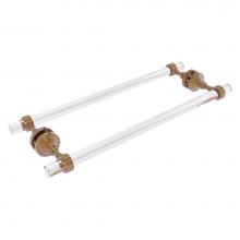 Allied Brass PG-41G-BB-18-BBR - Pacific Grove Collection 18 Inch Back to Back Shower Door Towel Bar with Grooved Accents - Brushed