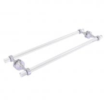 Allied Brass PG-41G-BB-24-SCH - Pacific Grove Collection 24 Inch Back to Back Shower Door Towel Bar with Grooved Accents - Satin C