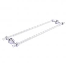 Allied Brass PG-41G-BB-30-PC - Pacific Grove Collection 30 Inch Back to Back Shower Door Towel Bar with Grooved Accents - Polishe